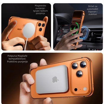 MagSafe zaštitna maska za iPhone, magnetska, otporna na padove, otiske prstiju