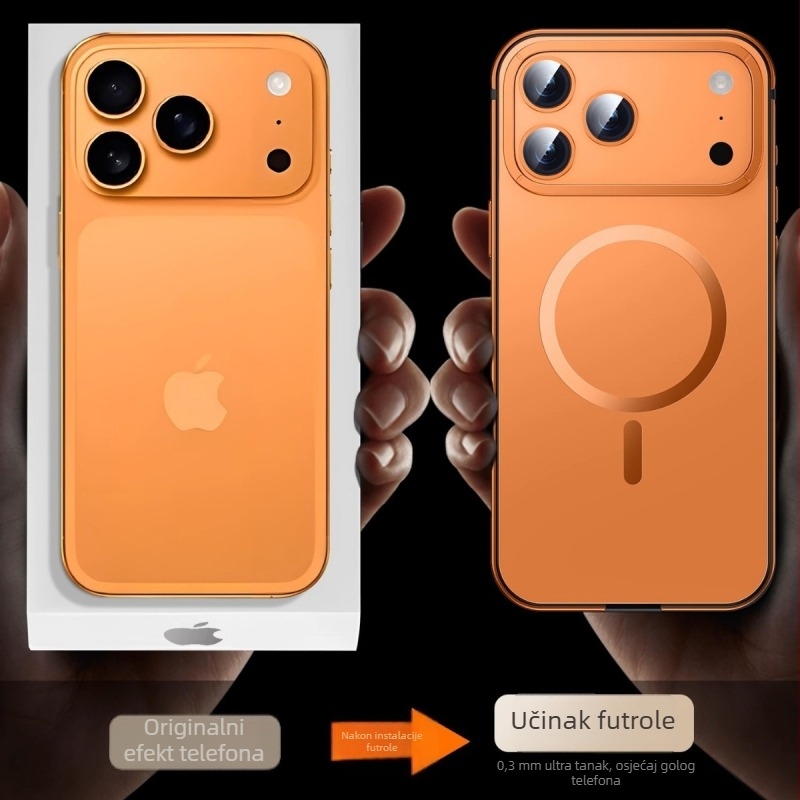 MagSafe zaštitna maska za iPhone, magnetska, otporna na padove, otiske prstiju