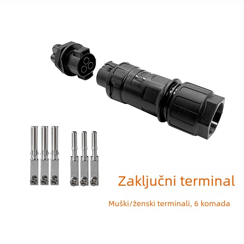 3-žilni konektor, vodootporni spojni konektor za kabel promjera 21 mm, AC 500 V, muški i ženski spojni konektor za velike kablove
