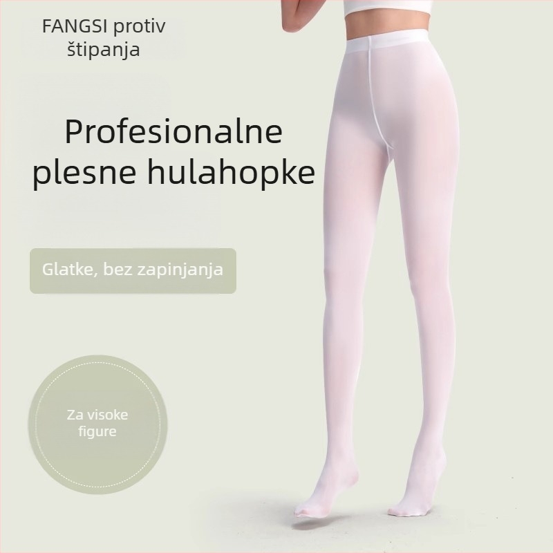 Profesionalne ženske plesne čarape za proljeće i jesen, protuklizne balet čarape, bijele hulahopke