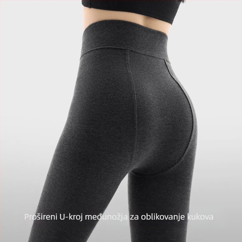Kombinirane čarape od pamuka i vune za vanjsku upotrebu, tamno siva, jesen-zima, model 25