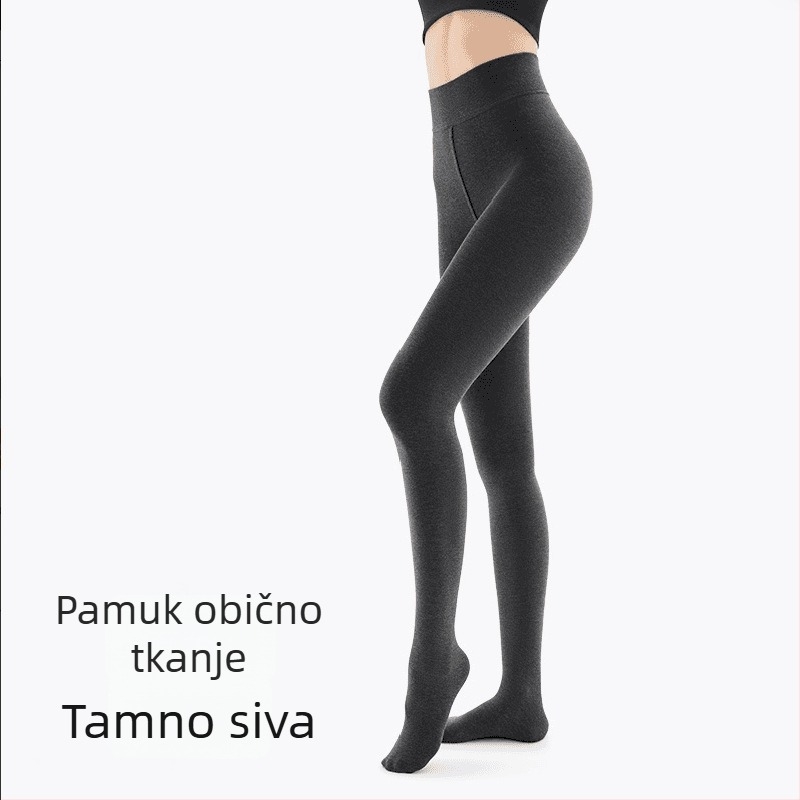 Kombinirane čarape od pamuka i vune za vanjsku upotrebu, tamno siva, jesen-zima, model 25