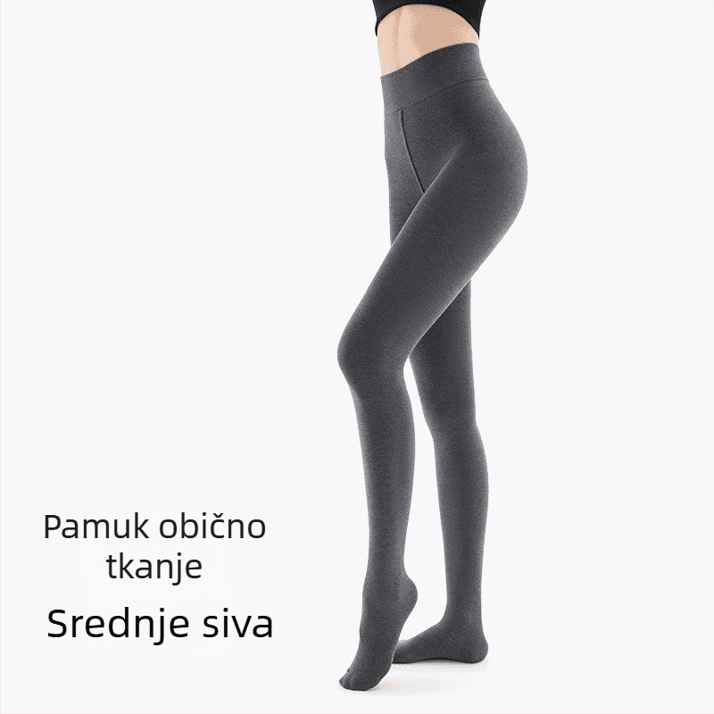 Kombinirane čarape od pamuka i vune za vanjsku upotrebu, tamno siva, jesen-zima, model 25