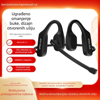 Bluetooth slušalice s kostnom provodljivošću, privatni model, otvoren dizajn, postavljene iza uha, sportske, vodootporne, redukcija buke za poslovne pozive