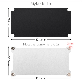 Izolirani Mylar list, GB standard, dvopolni VH3.96 konektor, 1,2 m napajanje kabel, metalna temeljna pločica za hlađenje, pribor za golu PCB ploču