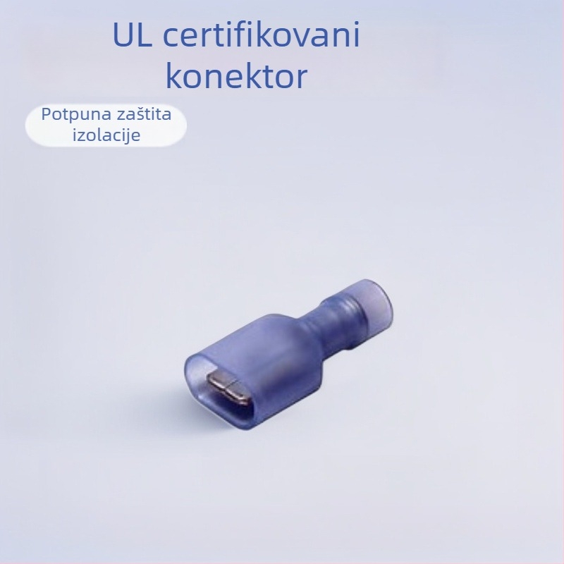 250 komada potpuno izoliranih muških krimp terminala, jednostavan ulaz, dvostruko bakreno kućište, hladno presovanje, 6,3 mm tabovi, UL potvrđeno