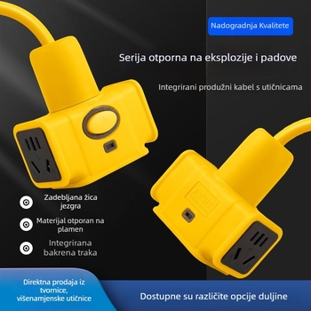 Čisto bakreni produžni blok s 14 utičnica, 4000W snage, za inženjersku primjenu, otporan na padove