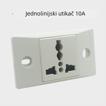 11801A Uska 1-kanalna industrijska utičnica, 10A, nacionalni standard, trostruka plosnata utičnica
