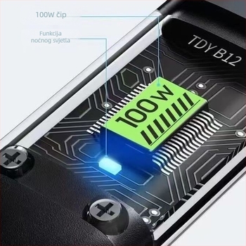 1-3 s 100W brzog punjenja, tri u jedan (Lightning, Micro USB, USB-C), za Apple, Android i Huawei, duljina 1,2 m, pleteni srebrno-sivi
