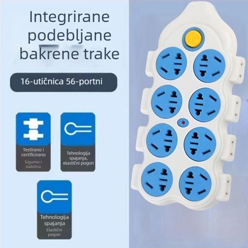 Produžni kabel s 56 utičnica od čistog bakra