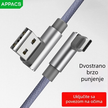 Kabel USB Type-C s pravim kutem za brzo punjenje za Huawei i Xiaomi pametne telefone (V8)