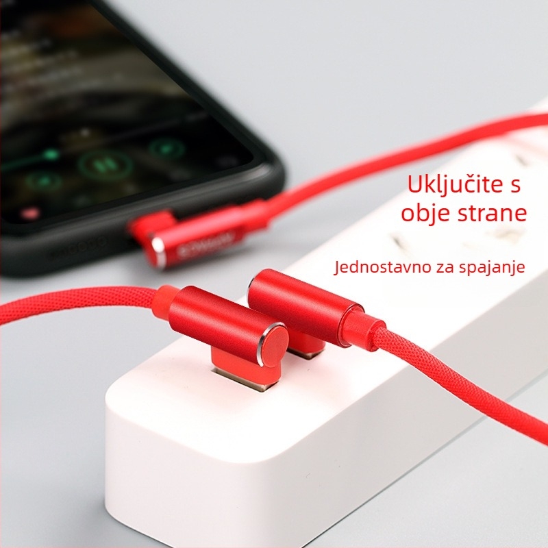 Kabel USB Type-C s pravim kutem za brzo punjenje za Huawei i Xiaomi pametne telefone (V8)