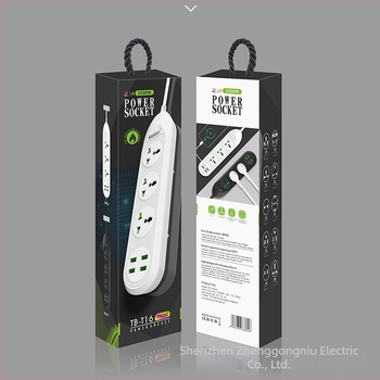 Pametna produžni ploča s USB portovima, britanski standard, kabelom i više utičnica