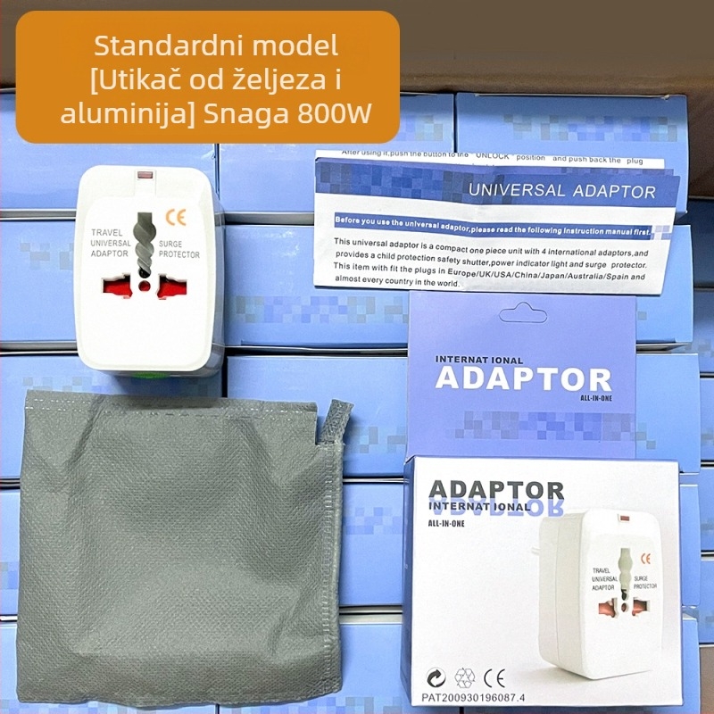 Globalni putni adapter i višefunkcijski pretvarač napajanja za utičnice SAD-a, Japana, Njemačke i Francuske