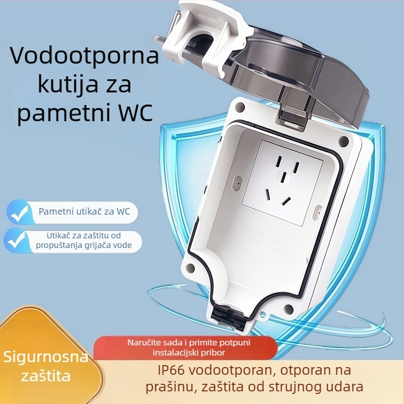 Vanjska kišootporna električna utičnica, vodootporna i UV zaštita, pločasta montaža, utičnica s 5 pinova/3 pinova u zaštitnom kućištu