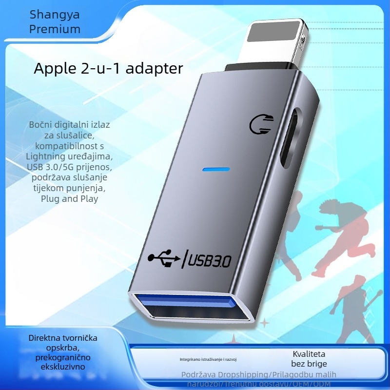 Privatan model Apple USB 3.0 Type-C adapter za slušalice, 2-u-1 pretvarač podataka
