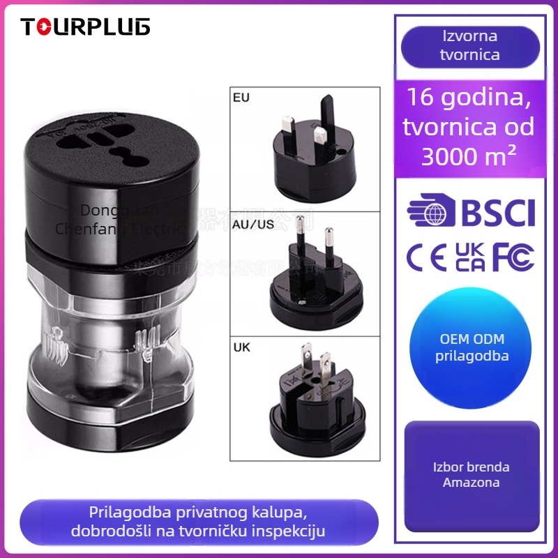 3-u-1 putni adapter s konverterom napajanja za Njemačku