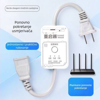 Inteligentni kontroler s vremenskim isključivanjem i ponovnim pokretanjem za usmjerivače i optičke modeme – automatsko isključivanje napajanja, reset i ponovno pokretanje za poboljšanje brzine interneta i smanjenje zastoja