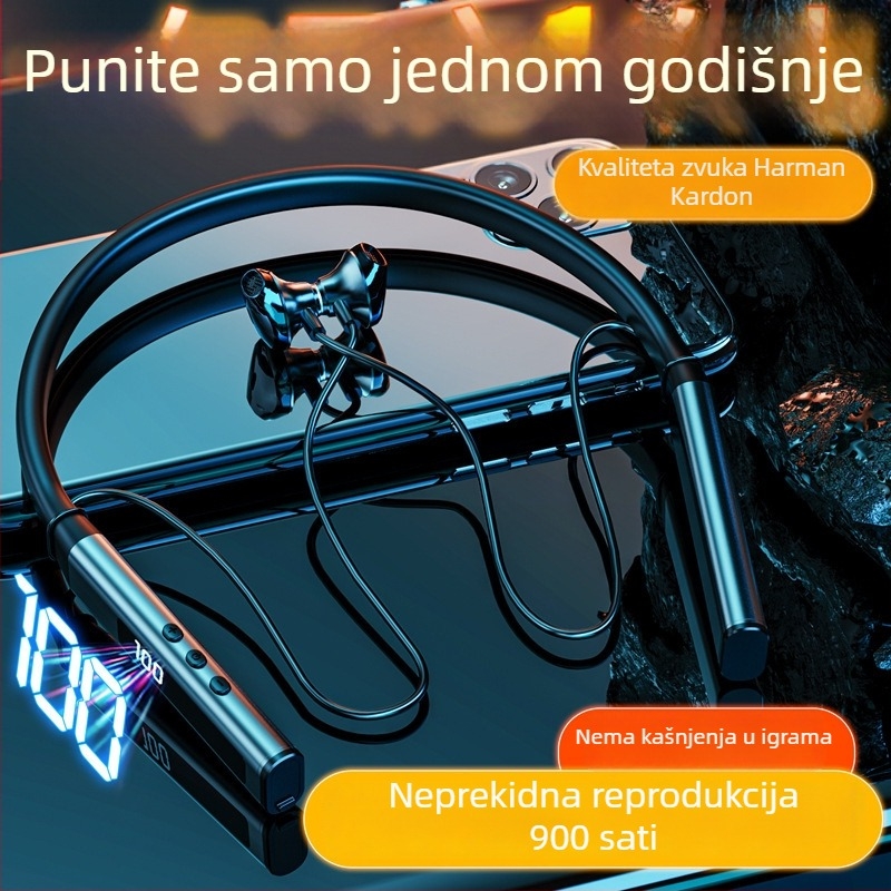 Novo 5.3 Bluetooth slušalice za vrat, bežične visoke kvalitete s niskom latencijom za esport, utor za karticu