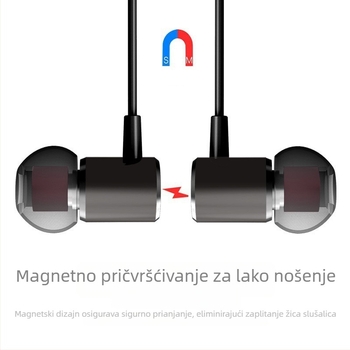 Metalne slušalice s kabelom, dinamički pogon, magnetski bas, kabelska kontrola s mikrofonom, za mobilne igre i e-sport