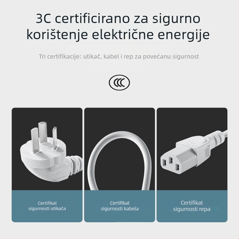 Bull kabel napajanja za rižar s trostrukim konektorom – univerzalni dodaci za električno posudu, električno lonac i tavicu