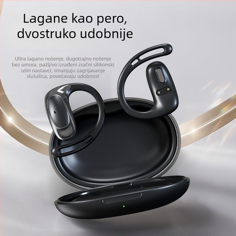 Bežične Bluetooth slušalice s niskom latencijom, otvoreni dizajn za uši, dugotrajna baterija, vodootporne, pogodne za sport i igranje