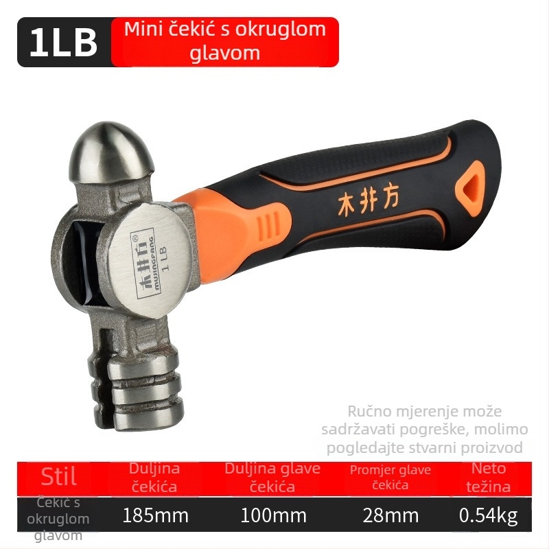 Set čekića za stolariju: čekić s kandžom, čekić za čavle, osmerokutni čekić, radnički čekić, mini čekić
