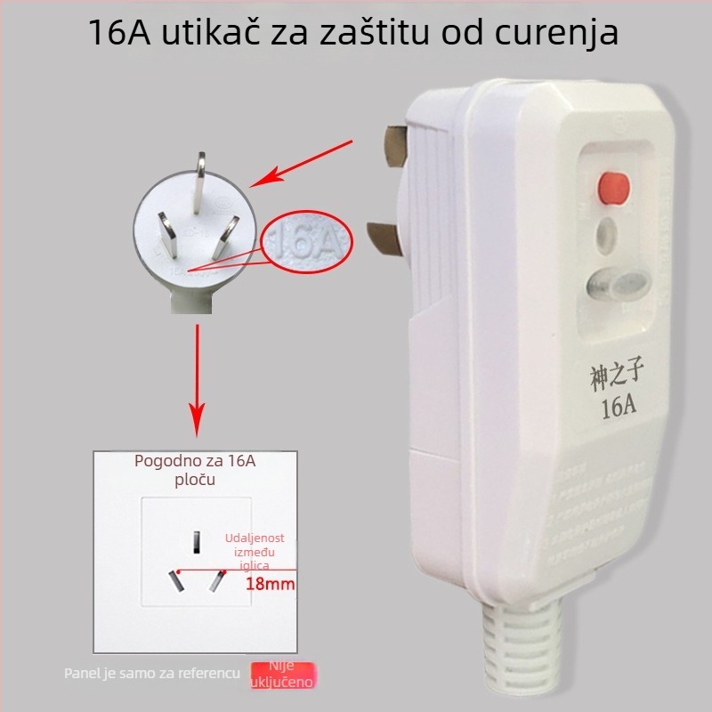 Utikač s zaštitom od curenja struje i prekidačem napajanja, posebna utičnica 16/10A