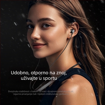 2024 Bluetooth slušalice za vrat za sport, dugotrajna baterija, uklanjanje buke, bežične, Bluetooth 5.0