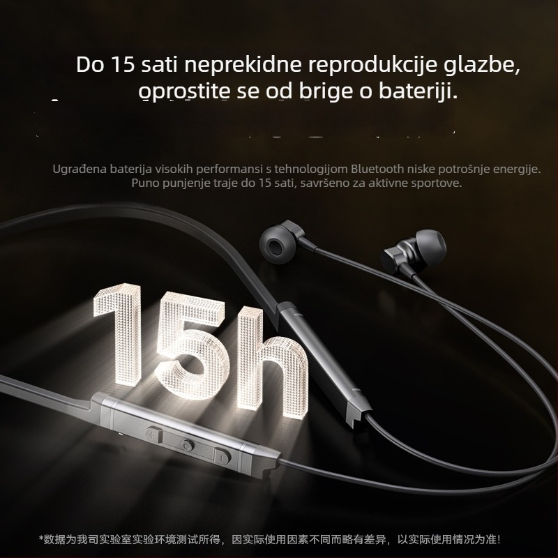 2024 Bluetooth slušalice za vrat za sport, dugotrajna baterija, uklanjanje buke, bežične, Bluetooth 5.0