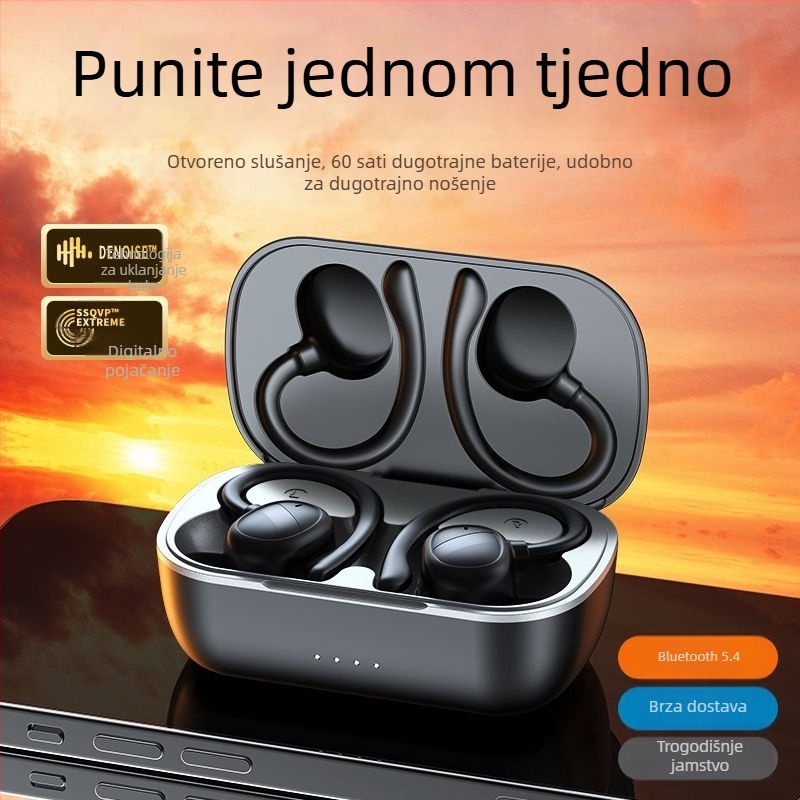 Sportska Bluetooth slušalica s udicom za uho, udobna za nošenje, otporna na padanje, redukcija buke pri pozivima i dugotrajnost baterije