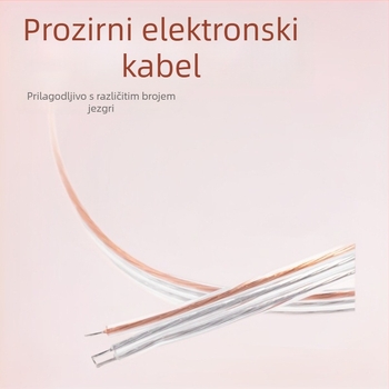 2468 Prozirni PVC kabel s zlatnim i srebrnim vodičima, proziran plosnati kabel, dvostruke i troostruke paralelne vodice za LED traku