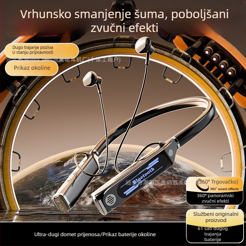 V9 Bluetooth slušalice na vratu, sportski bas, redukcija buke, dugo trajanje baterije