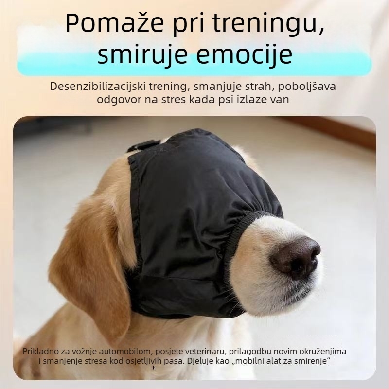 Maska za oči za pse za putovanja protiv kinetoze, blokira svjetlo, ublažava stres