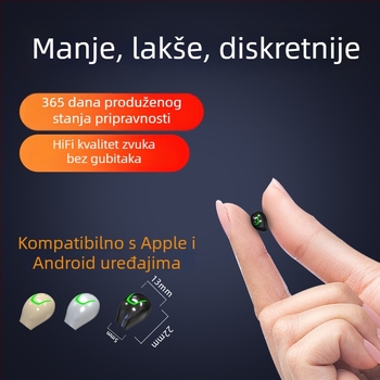 MINI21 Mini bežične Bluetooth slušalice, nevidljive i kompaktne, za jedno uho tijekom trčanja i sporta, visokokvalitetan zvuk, model 2025