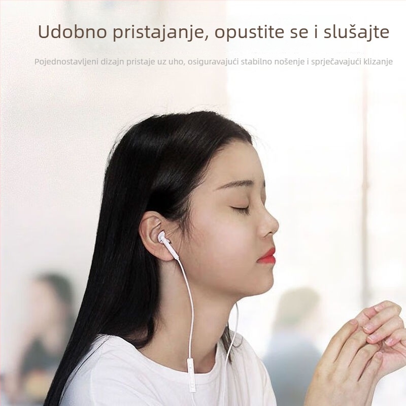 PG8K žičane slušalice s jakim basom, polu-in-ear dizajn, inline kontrola