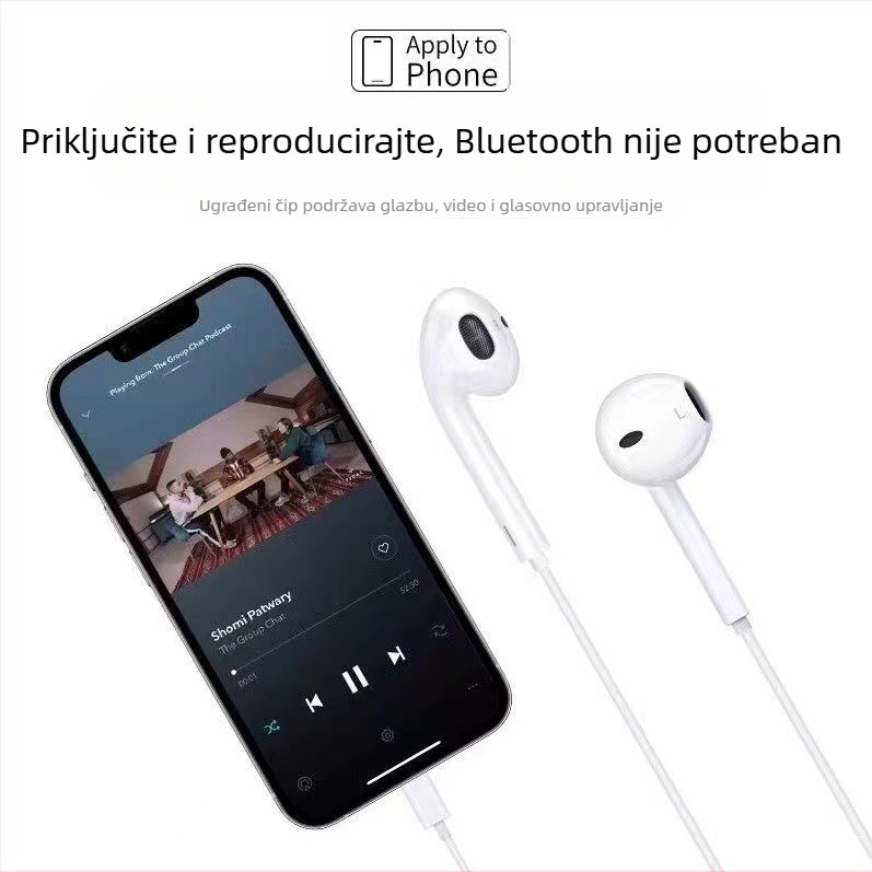 Visokokvalitetne žične slušalice kompatibilne s iPhone 15, iPhone 14 s 3,5 mm priključkom i Huawei Type-C slušalicama