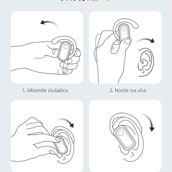 2024 Novo OWS Bluetooth sportske slušalice s kukom za uho, izvan uha, pametno dodirno upravljanje