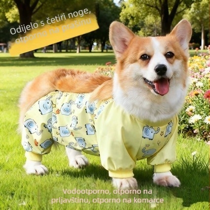 Odjeća za pse srednje veličine: Belly Band za Corgi, prašno i vodootporna kišna jakna s zaštitom za noge, za četiri šape, ljeto