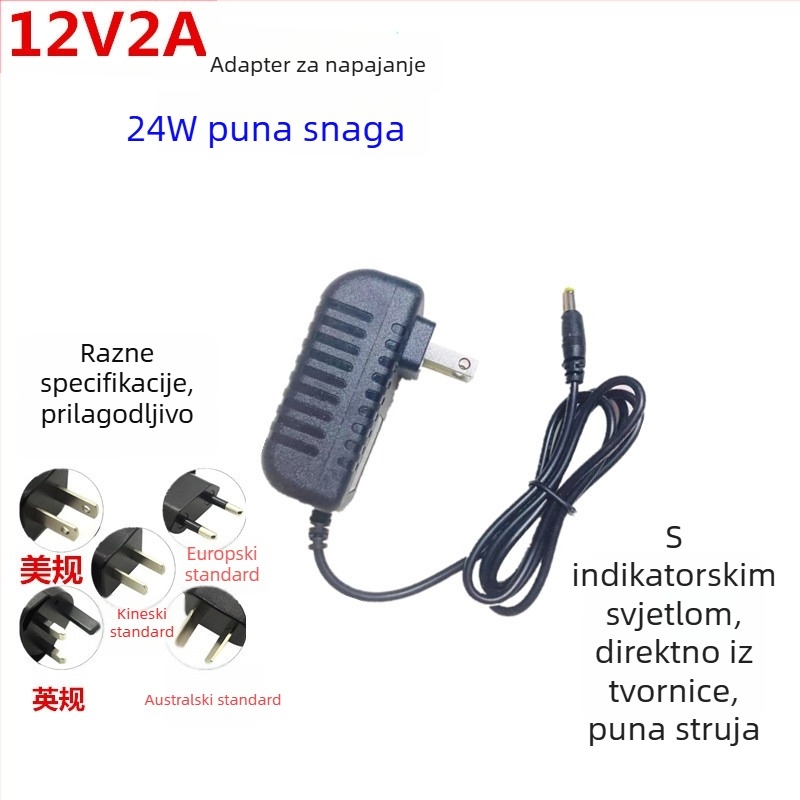 Uređaj za uklanjanje dlaka i kozmetički uređaj s masažnom jastučnicom, napajanje 12V2A 3A1A, masažer za vrat, napajanje-adapter i kabel za punjenje