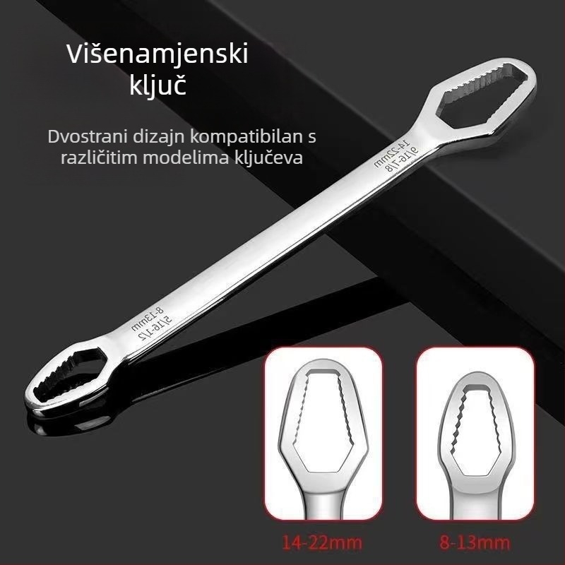 Samozatezni ključ u obliku cvijeta šljive, 8–24 mm, dvostruka glava, univerzalni ručni alat