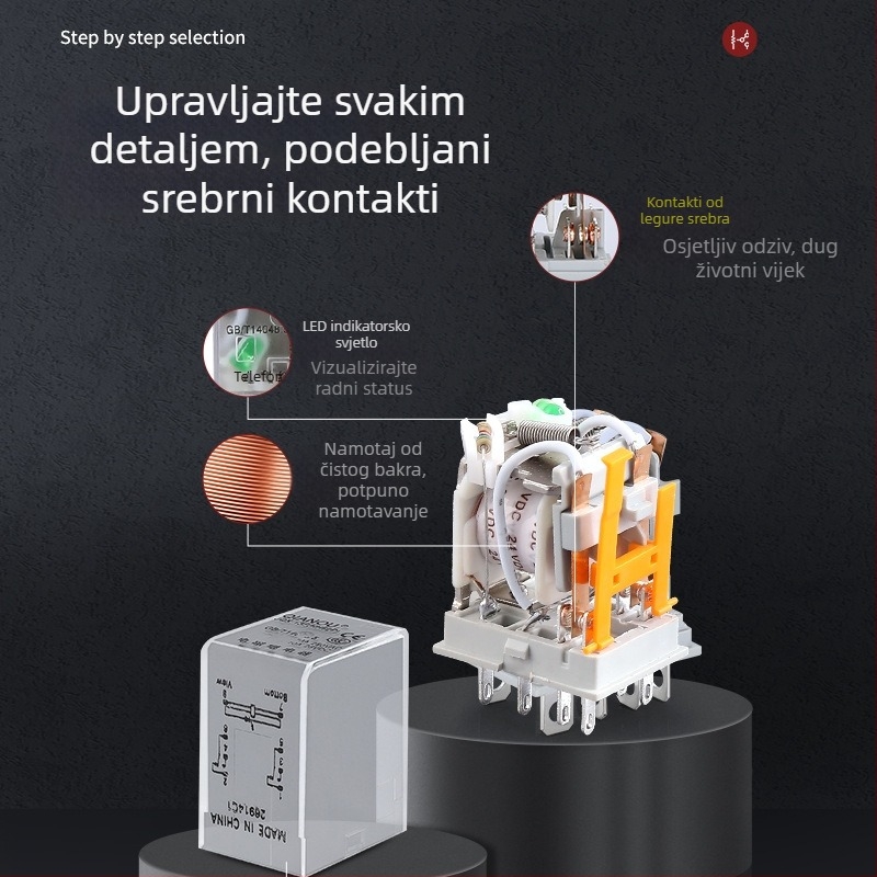 Kompaktni srednji relej HH52P-LT HH54P-LT, elektromagnetni relej, prekidač, 12V/24V/220V AC/DC