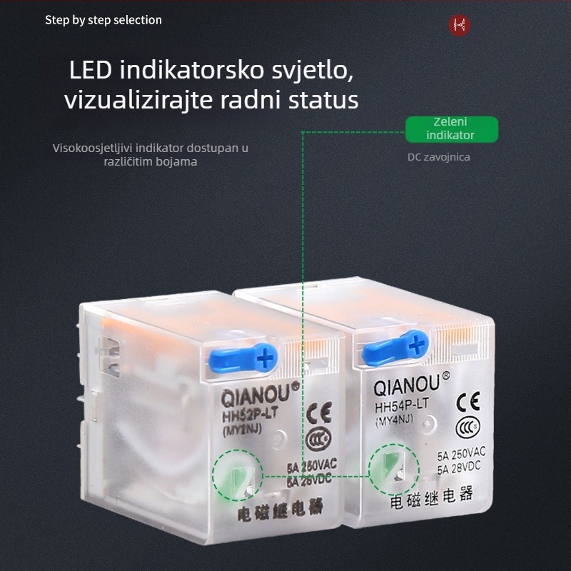 Kompaktni srednji relej HH52P-LT HH54P-LT, elektromagnetni relej, prekidač, 12V/24V/220V AC/DC