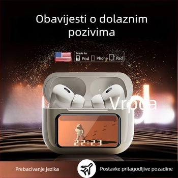 Visokokvalitetne bežične Bluetooth slušalice s LED zaslonom, vrhunski zvuk i aktivno poništavanje šuma – model 2025