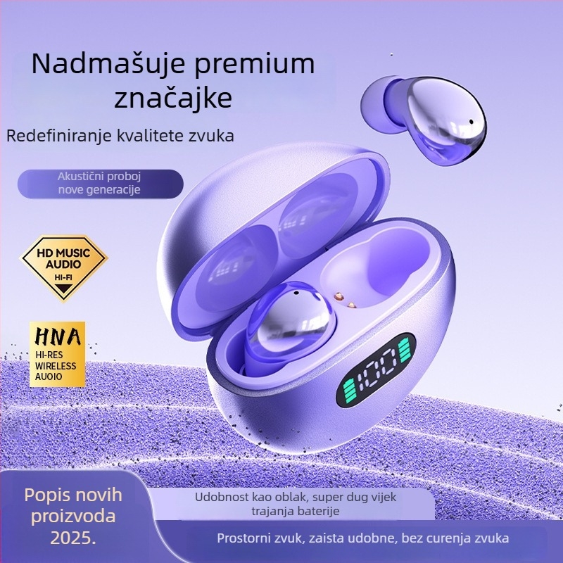 2026 nove TWS Bluetooth slušalice s ultradugim trajanjem baterije, visokokvalitetan zvuk, sportskog oblika graha, digitalni zaslon za spavanje
