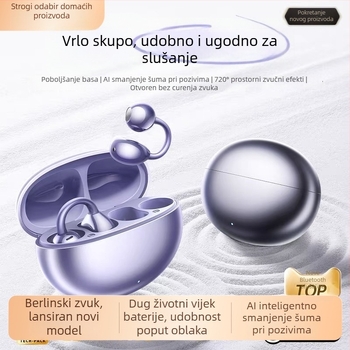 Bluetooth slušalice s koštanom vodljivosti, klipsa za uho, 2025 nova visoka klasa, otvoreni dizajn, dugi vijek baterije