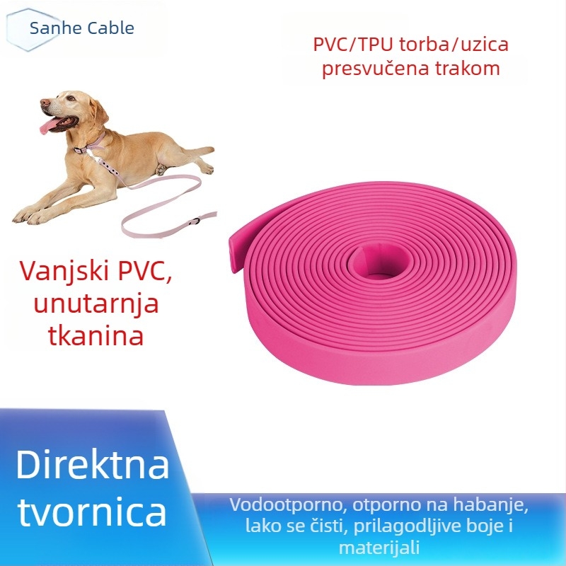 TPU ogrlica i povodac za kućne ljubimce s PVC trakom, vodootporni i otporni na habanje, jednostavno za čišćenje