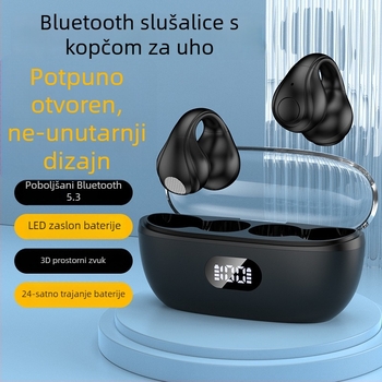 Bežične Bluetooth slušalice s klipom za uho, 5.3 digitalni prikaz, nije u uhu, dugotrajna baterija