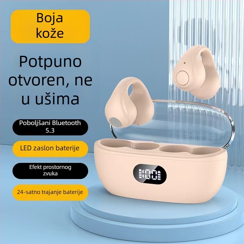 Bežične Bluetooth slušalice s klipom za uho, 5.3 digitalni prikaz, nije u uhu, dugotrajna baterija