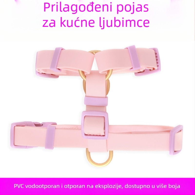 PVC harnas za pse, prilagodljive macaron pastelne boje, vodootporan, jednostavan za čišćenje, ne privlači dlaku